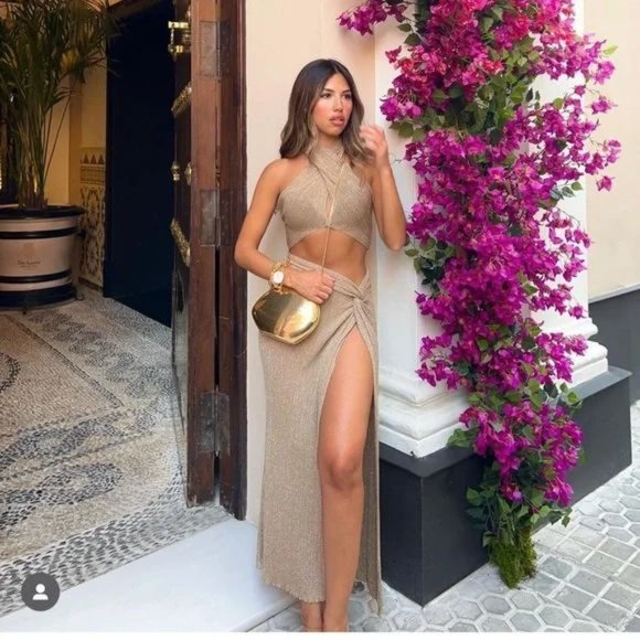ZARA GOLD BOX BAG
